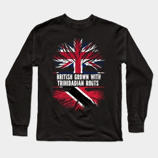 British Grown with Trinidadian Roots UK Flag England Britain Union Jack Long Sleeve T-Shirt